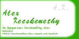 alex kecskemethy business card